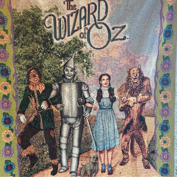 👠✨VINTAGE Wizard of Oz Woven Throw Blanket by Mohawk Home – 2002 USA – 60” x 49” - Picture 2 of 10